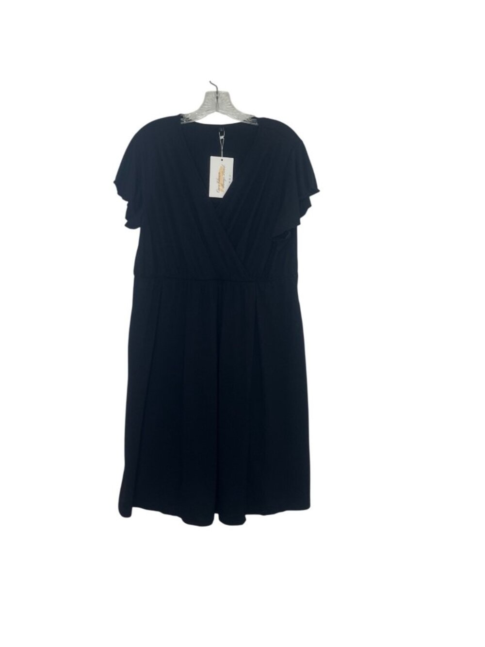Neer Wrap Dress Large Black New Short Sleeve Summer
